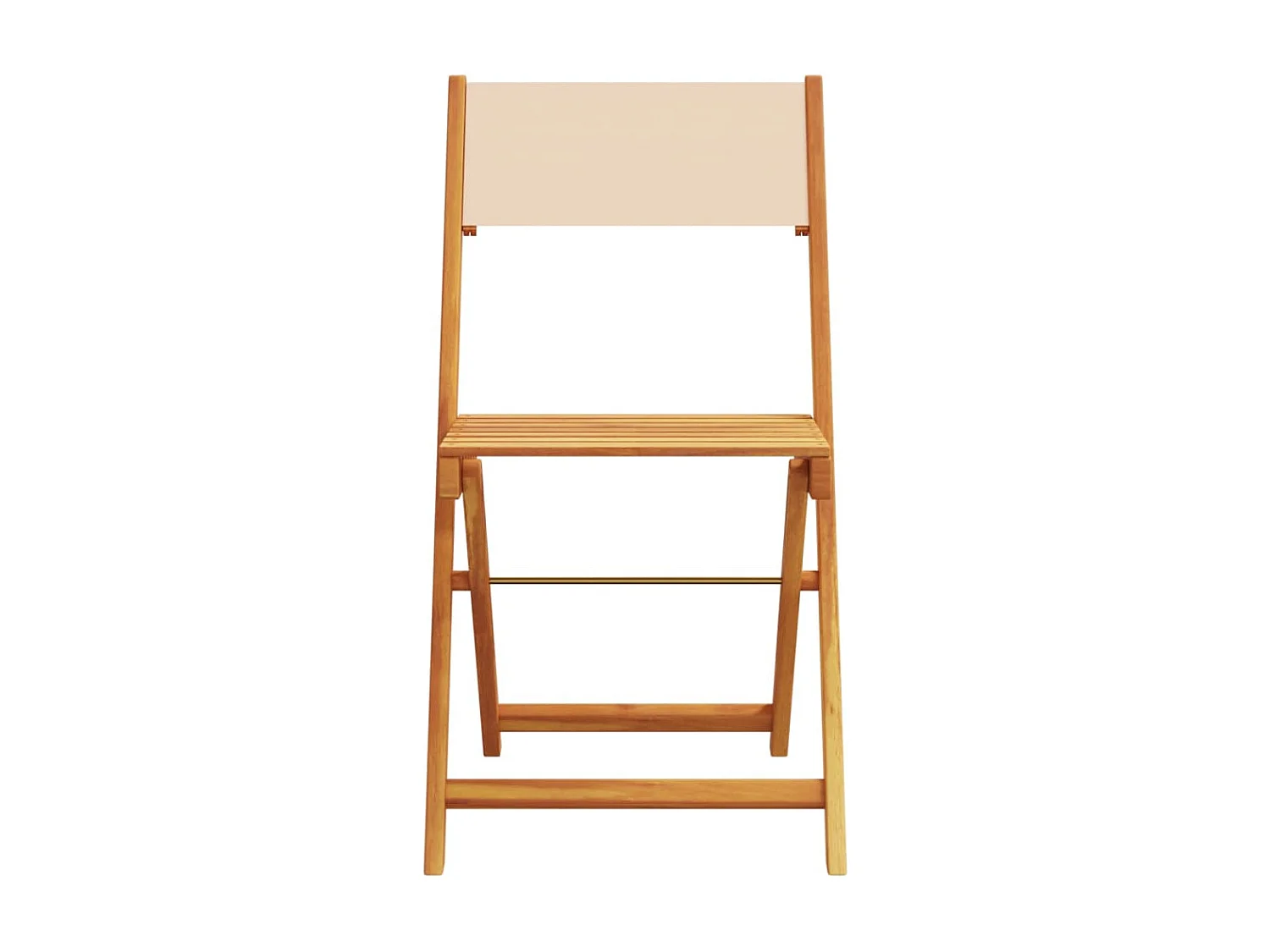 Lot de 2 Chaises de bistrot beige bois d'acacia massif et tissu FR30165