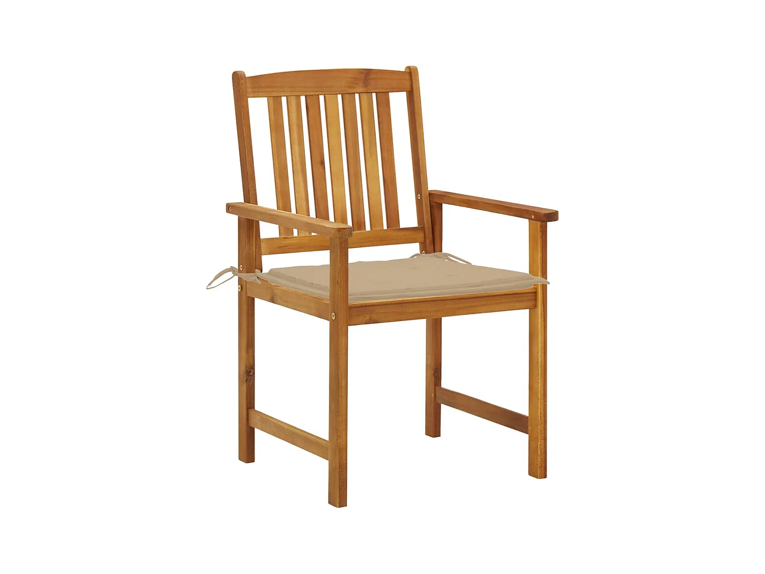 Lot de 2 Chaises de jardin avec coussins Bois d'acacia massif FR78114