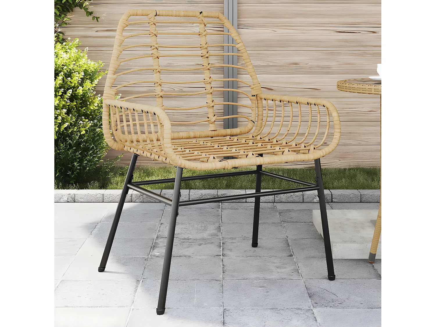 Lot de 2 Chaises de jardin marron résine tressée FR76953