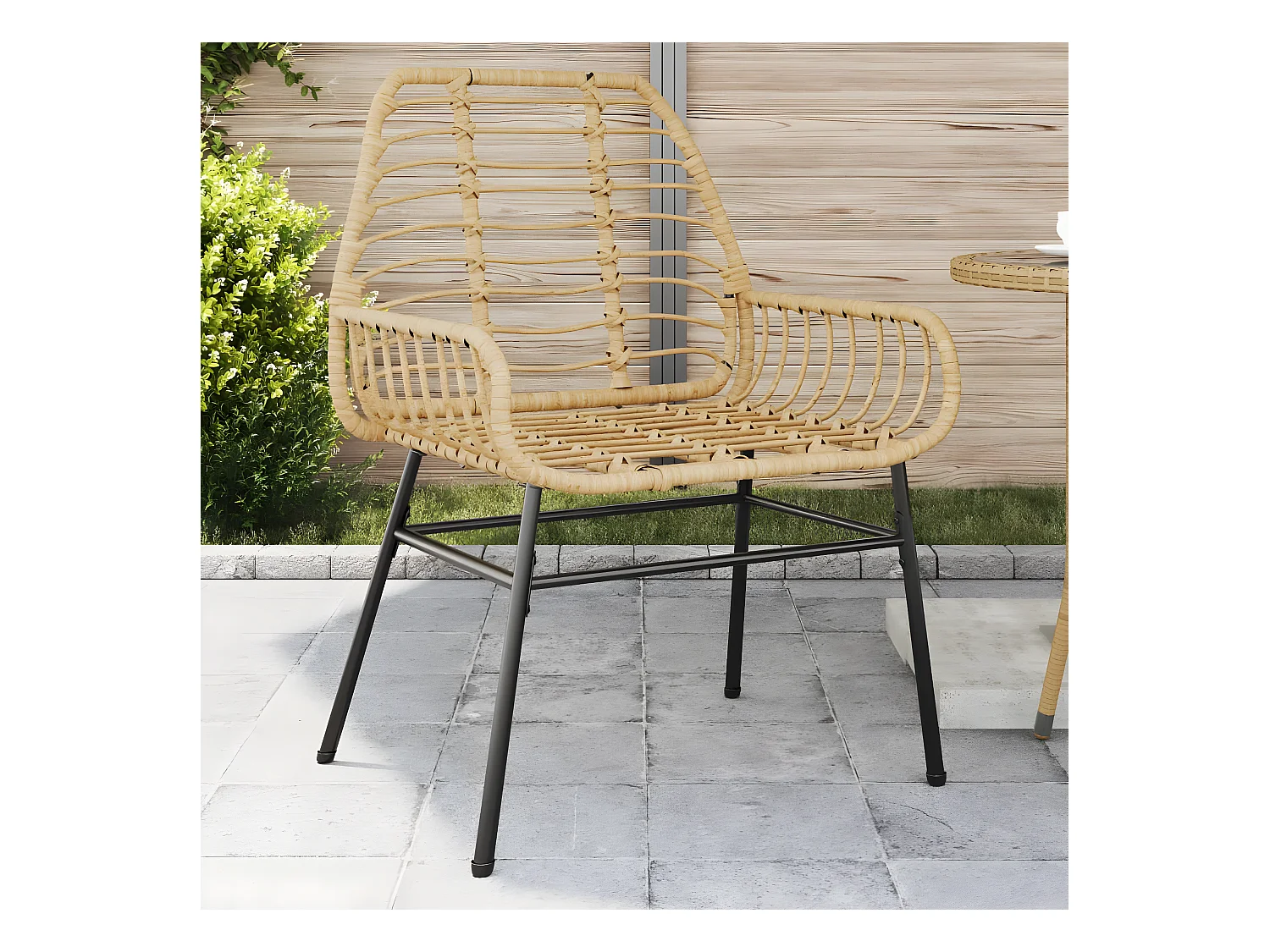Tuinstoel bruin poly rattan 2 st BE634466