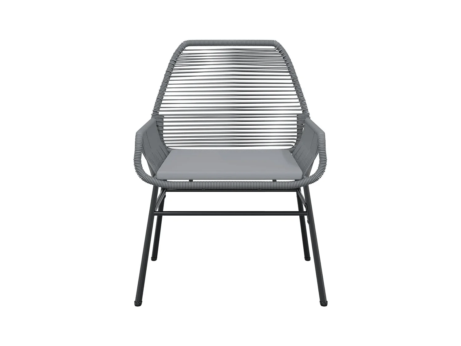 Cadeiras de jardim 2 pcs c/ almofadões vime PE cinzento PT264659