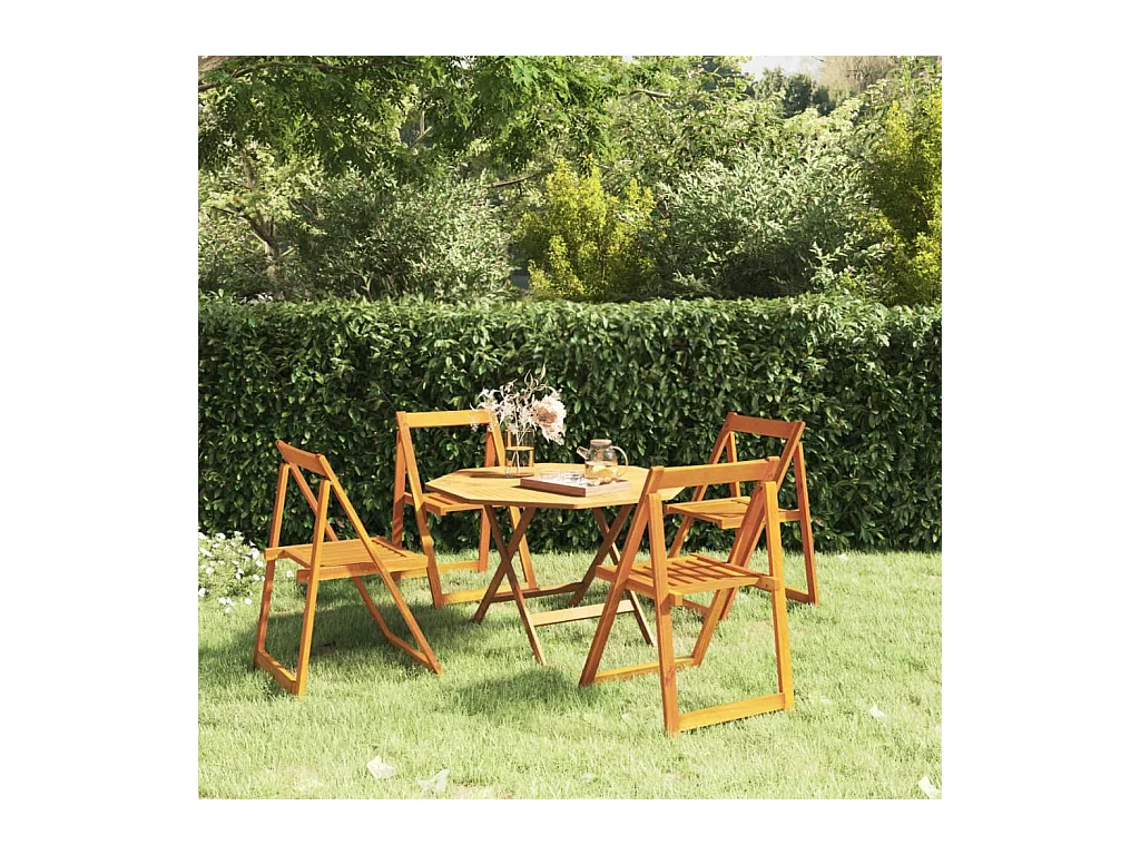 Lot de 4 Chaises pliables de jardin Bois d'acacia massif FR67486