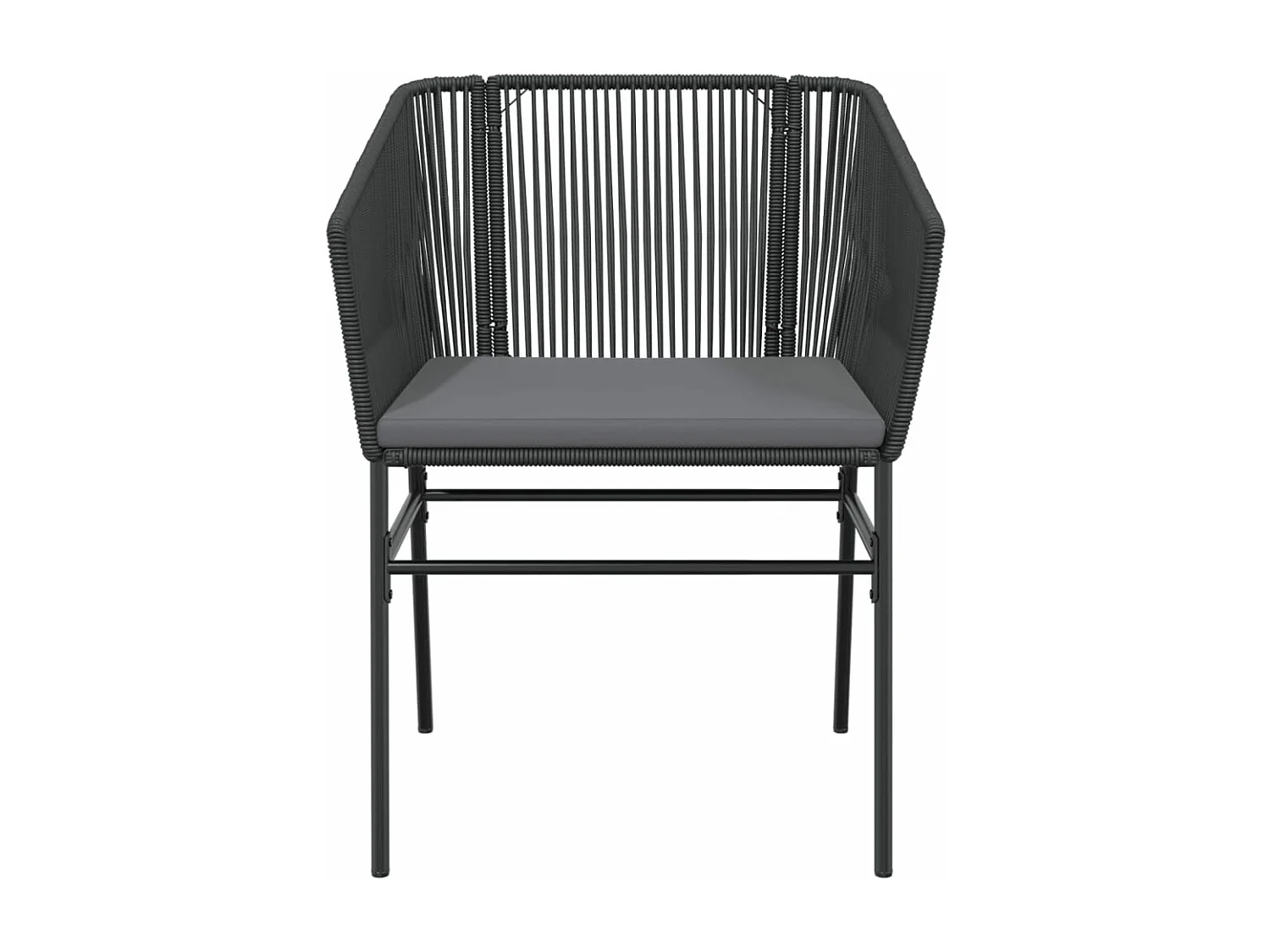 Lot de 2 Chaises de jardin avec coussins noir résine tressée FR52829