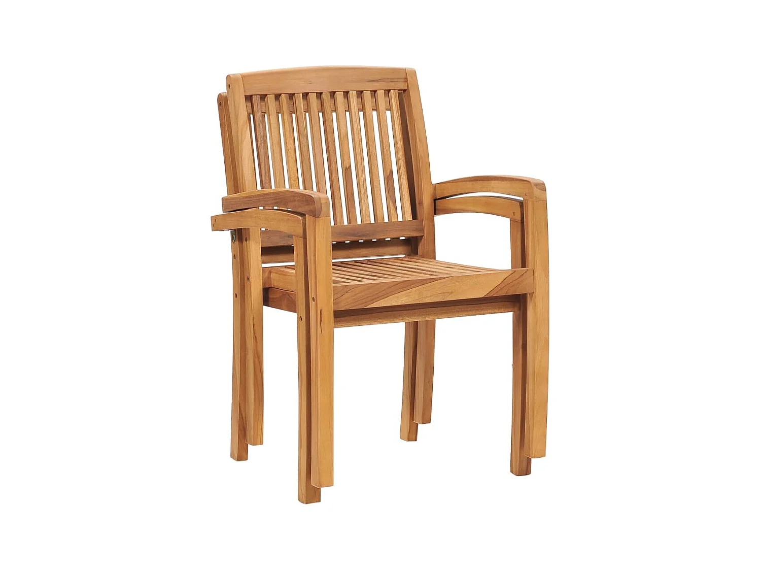 Lot de 2 Chaises de jardin avec coussins beige Bois de teck massif FR87331