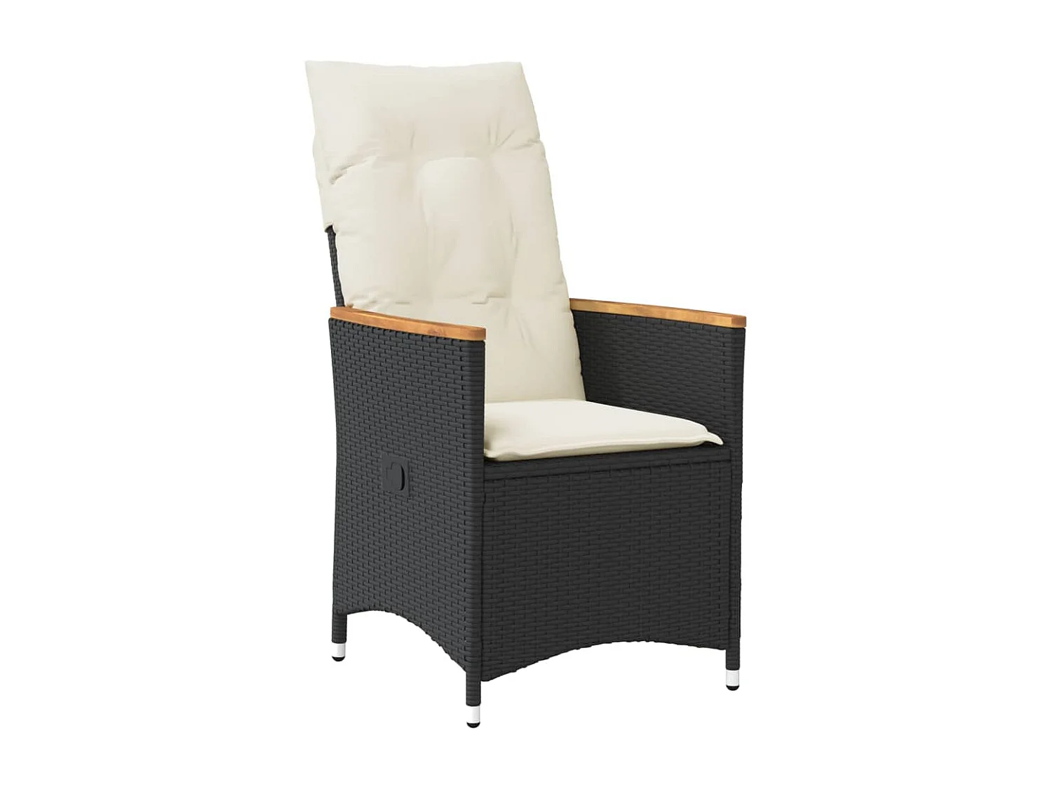 Juego de 2 Sillones reclinable jardín cojines ratán sintético negro ES555033