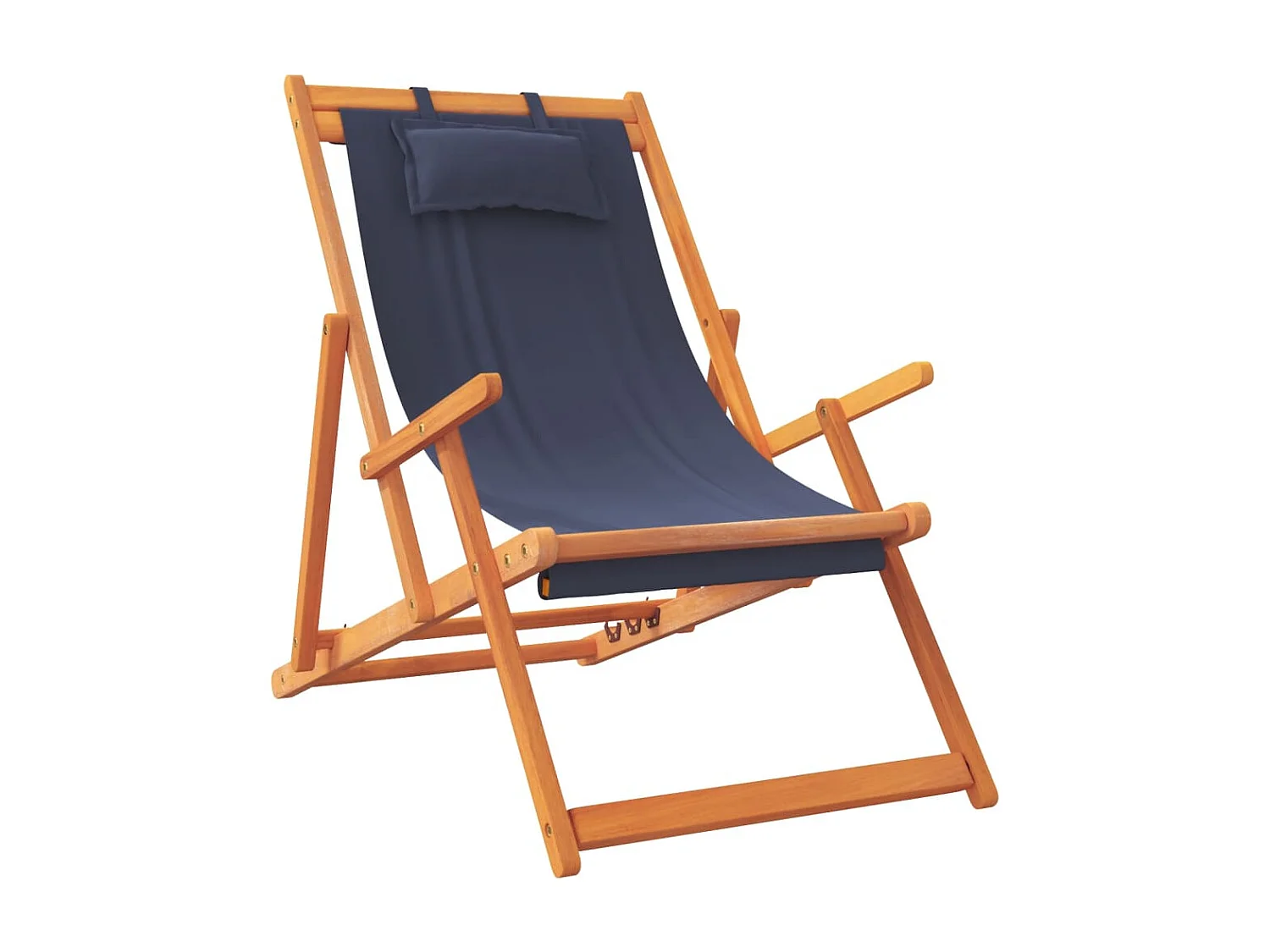 Lot de 2 Chaises de plage pliables bleu tissu FR58034
