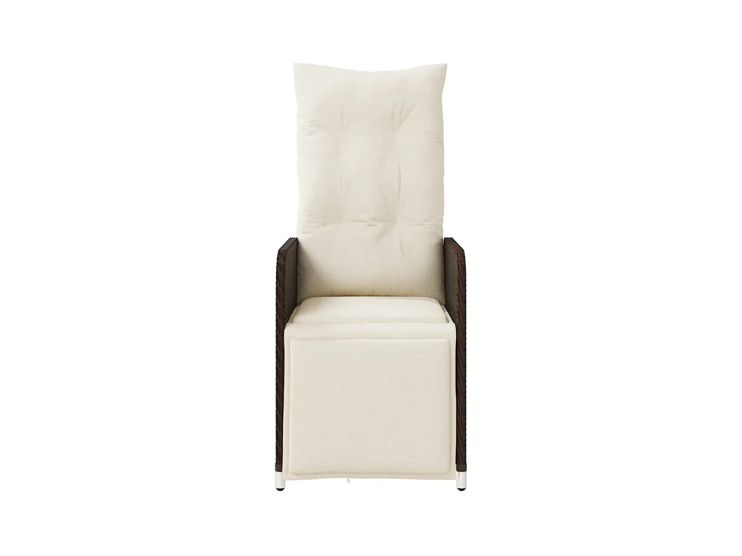 Chaise inclinable de jardin avec coussins marron résine tressée FR17510