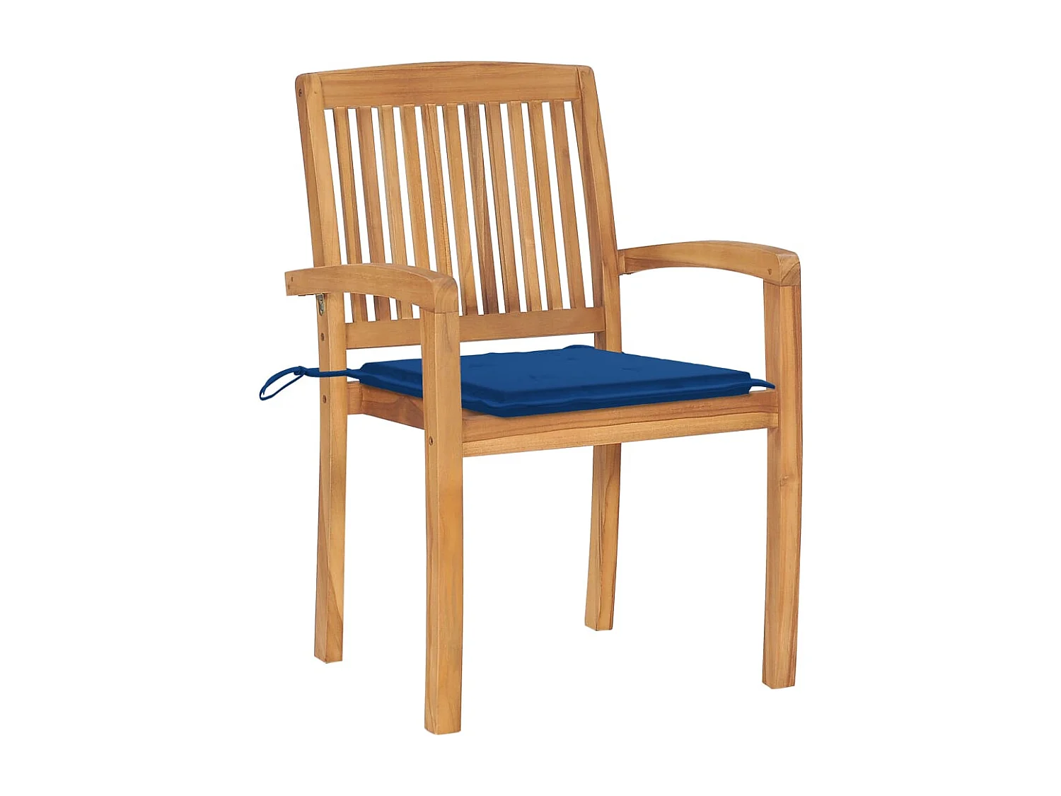 Lot de 2 Chaises de jardin avec coussins bleu royal Teck massif FR53559