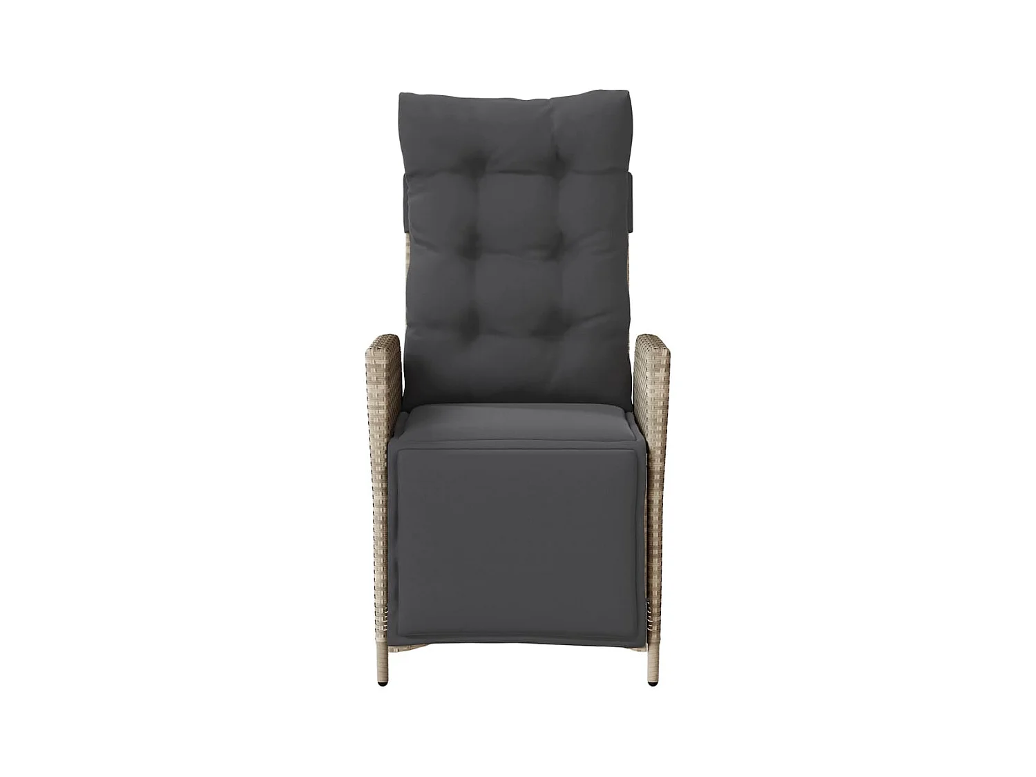 Lot de 2 Chaises inclinables de jardin avec repose-pied rotin FR44228