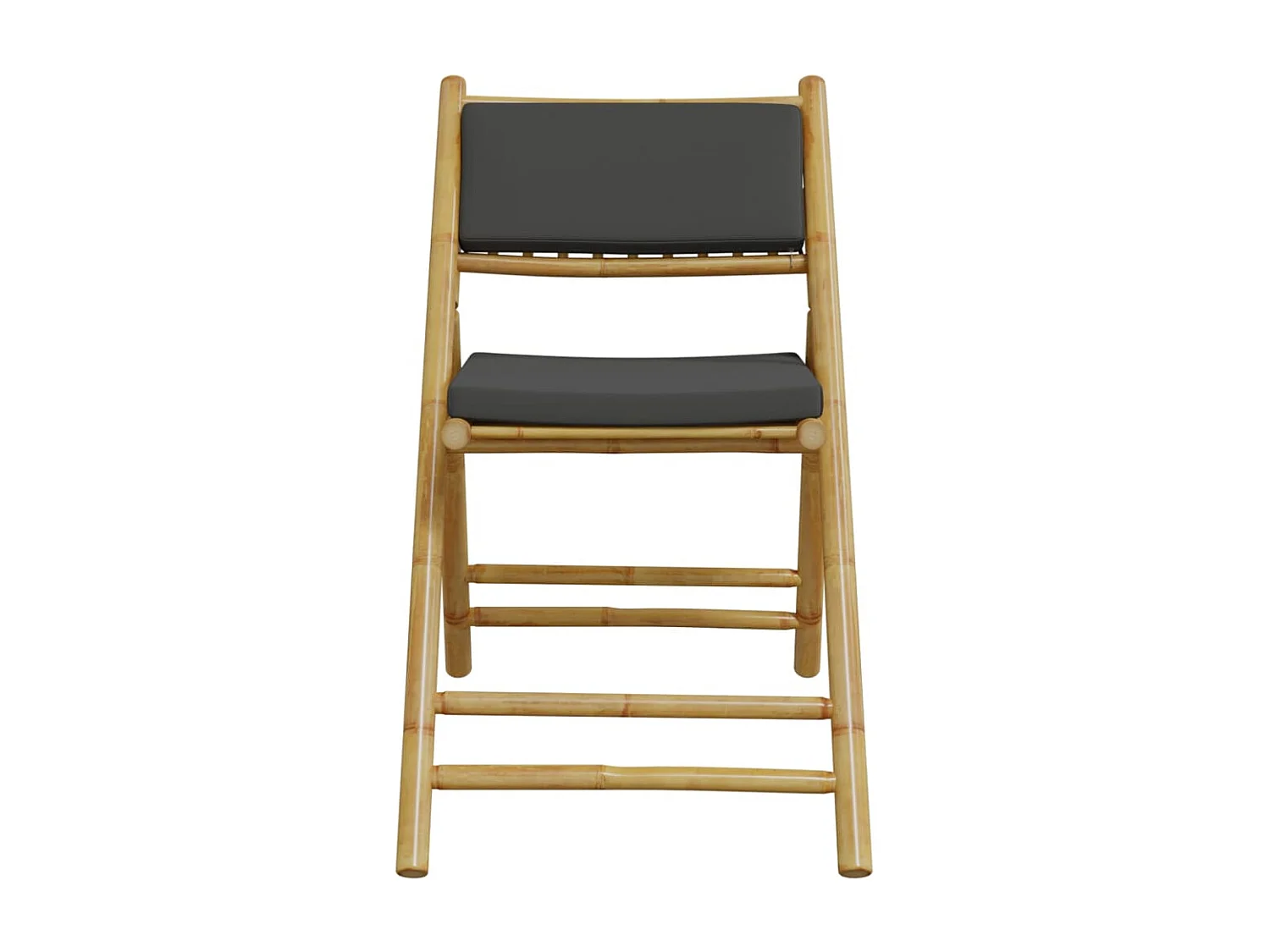 Lot de 4 Chaises de bistro pliantes coussins gris foncé bambou FR75672