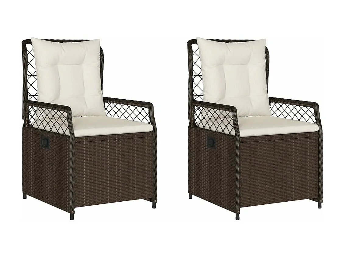 Lot de 2 Chaises inclinables de jardin marron résine tressée FR73663