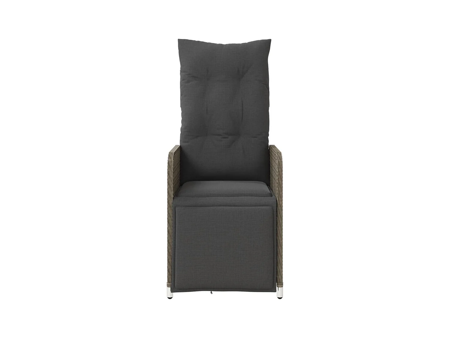 Lot de 2 Chaises inclinables de jardin et coussins gris rotin FR25026