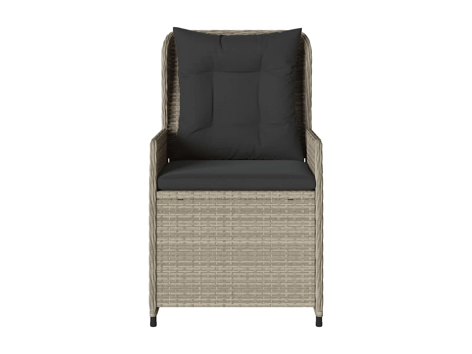 Lot de 2 Chaises inclinables de jardin gris clair résine tressée FR22750