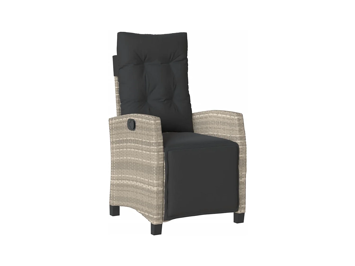 Lot de 2 Chaises inclinables de jardin avec repose-pied rotin FR38319