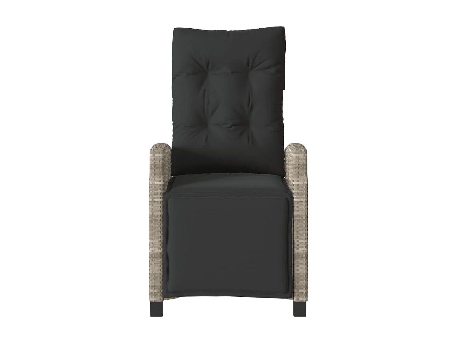 Tuinstoelen 2 st verstelbaar voetensteun poly rattan lichtgrijs BE339087