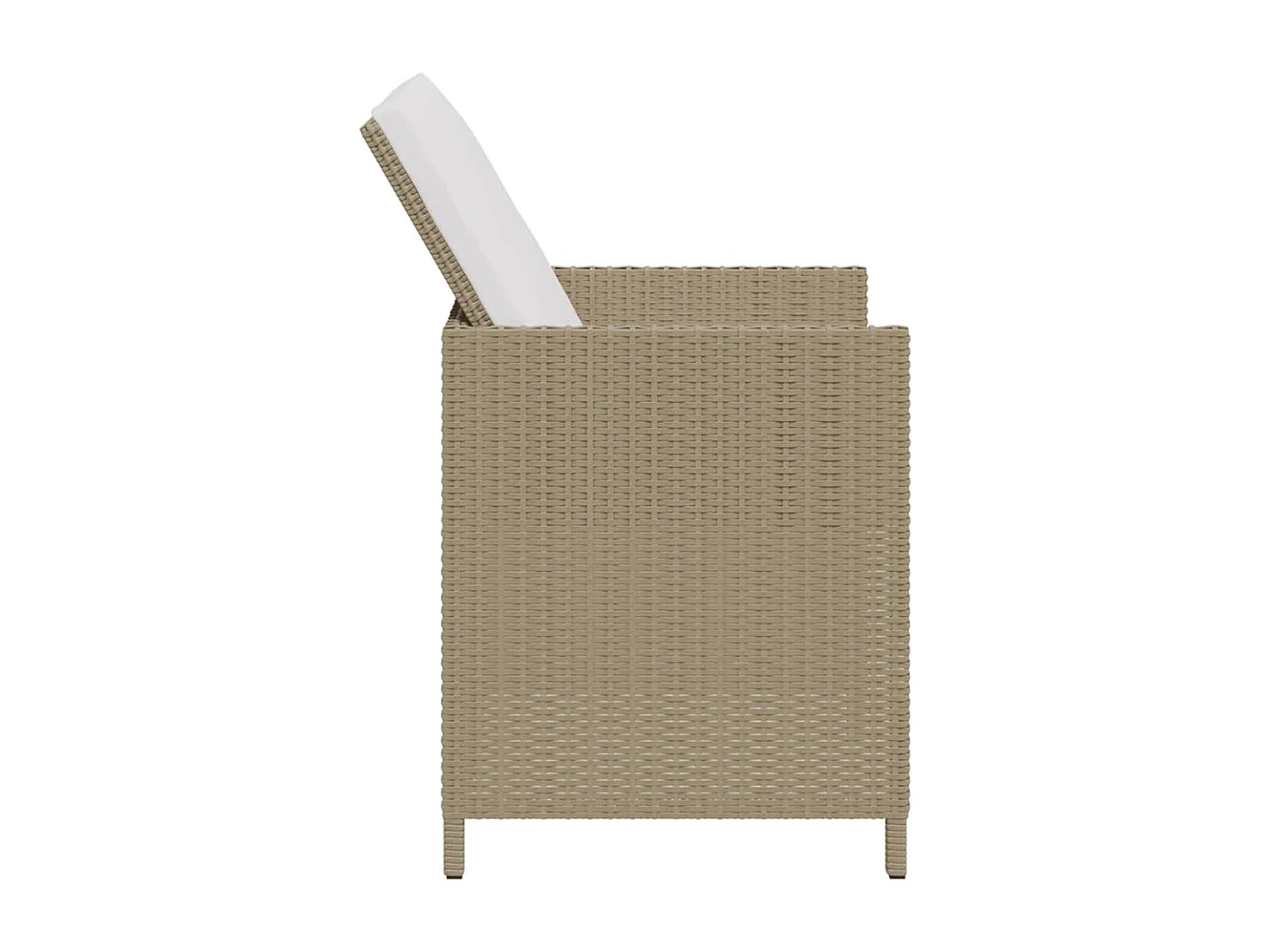 Lot de 4 Chaises à manger de jardin avec coussins beige poly rotin FR30891