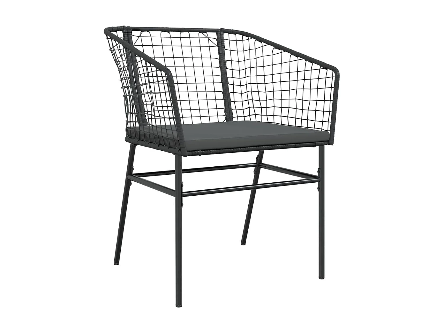 Lot de 2 Chaises de jardin avec coussins noir résine tressée FR51585