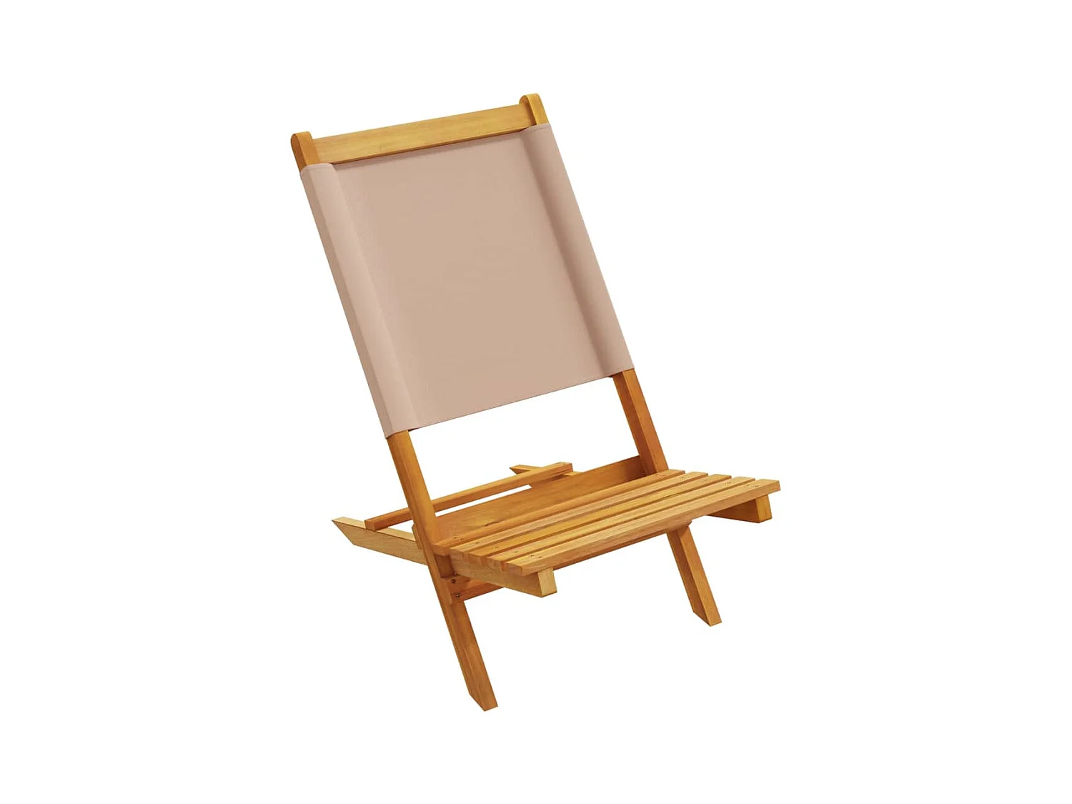 Tuinstoelen 4 st inklapbaar stof en massief hout taupe BE498520