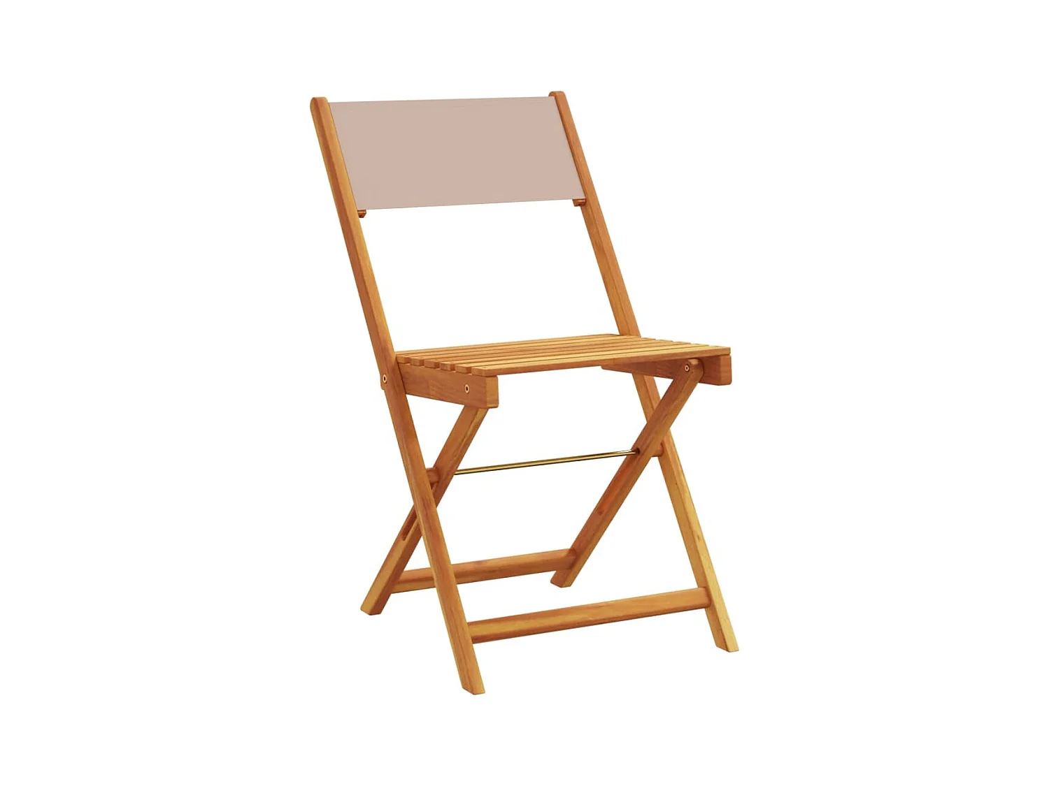 Lot de 6 Chaises de jardin pliantes taupe tissu et bois massif FR47398