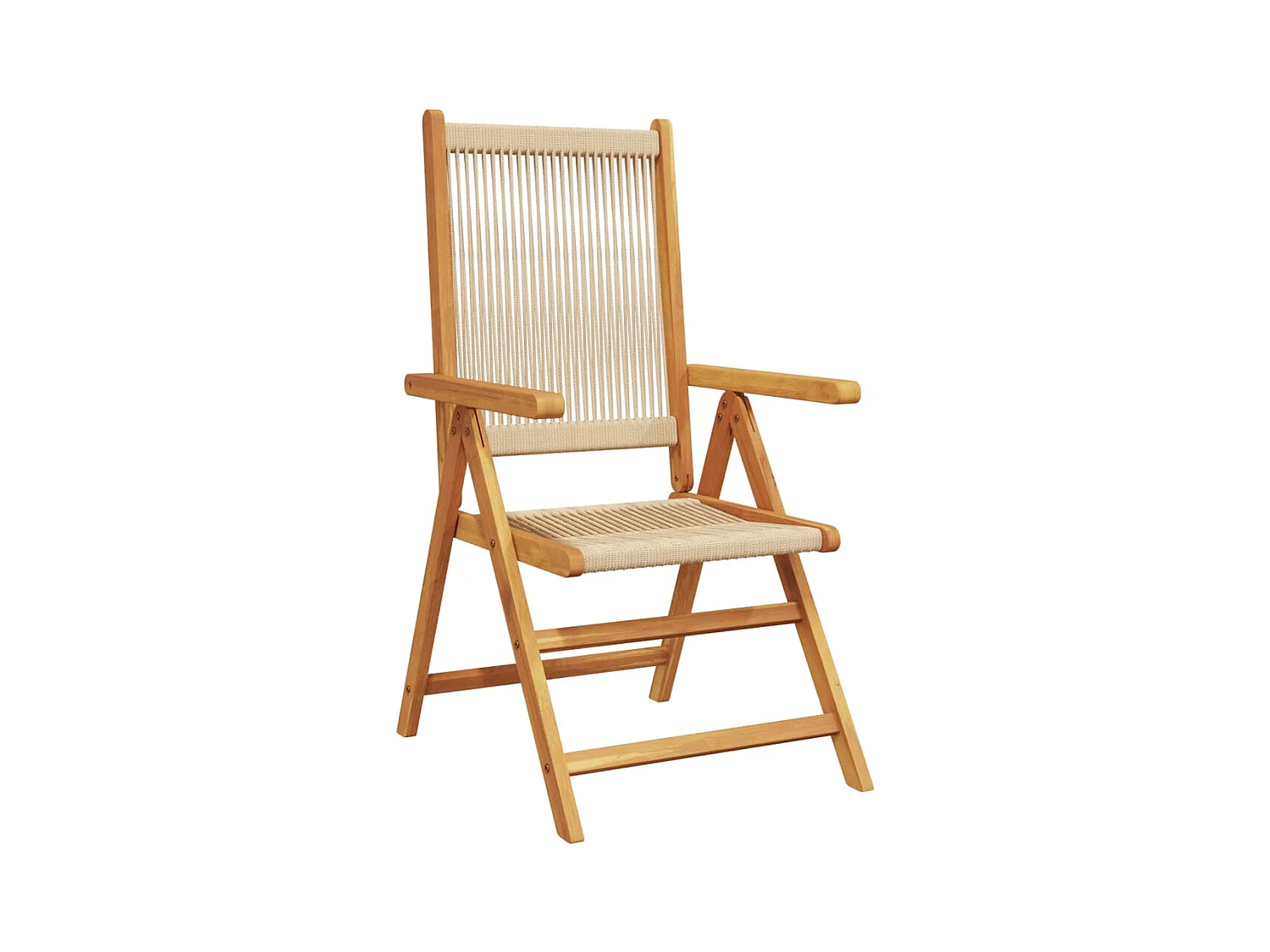 Lot de 2 Chaises de jardin beige bois d'acacia et polypropylène FR13189