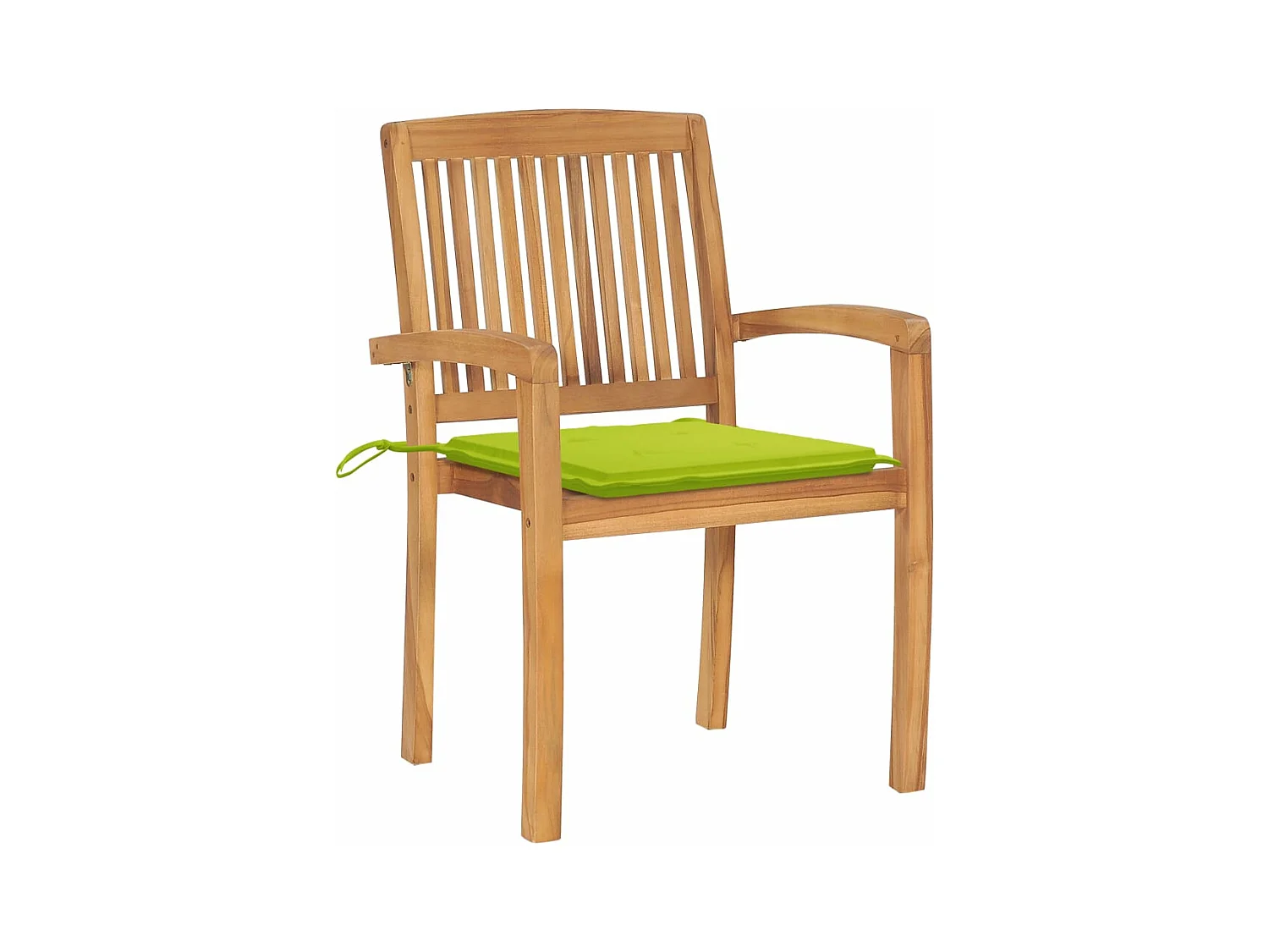 Lot de 2 Chaises de jardin avec coussins vert vif Teck massif FR27566