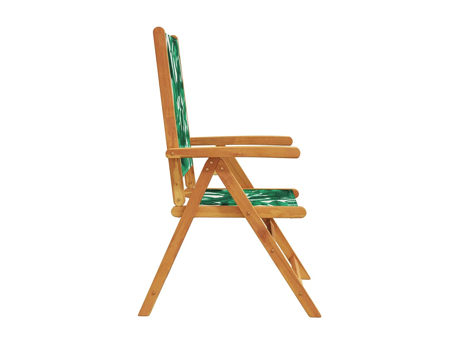 Lot de 4 Chaises inclinables de jardin vert tissu bois massif FR90525
