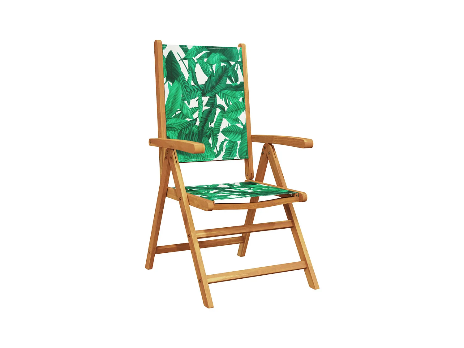 Lot de 4 Chaises inclinables de jardin vert tissu bois massif FR90525