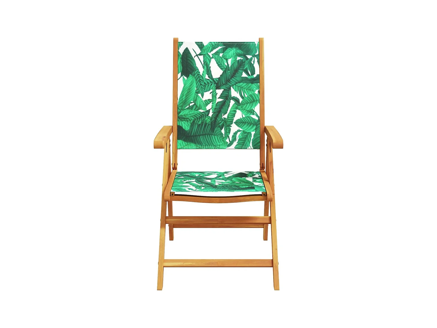 Lot de 4 Chaises inclinables de jardin vert tissu bois massif FR90525