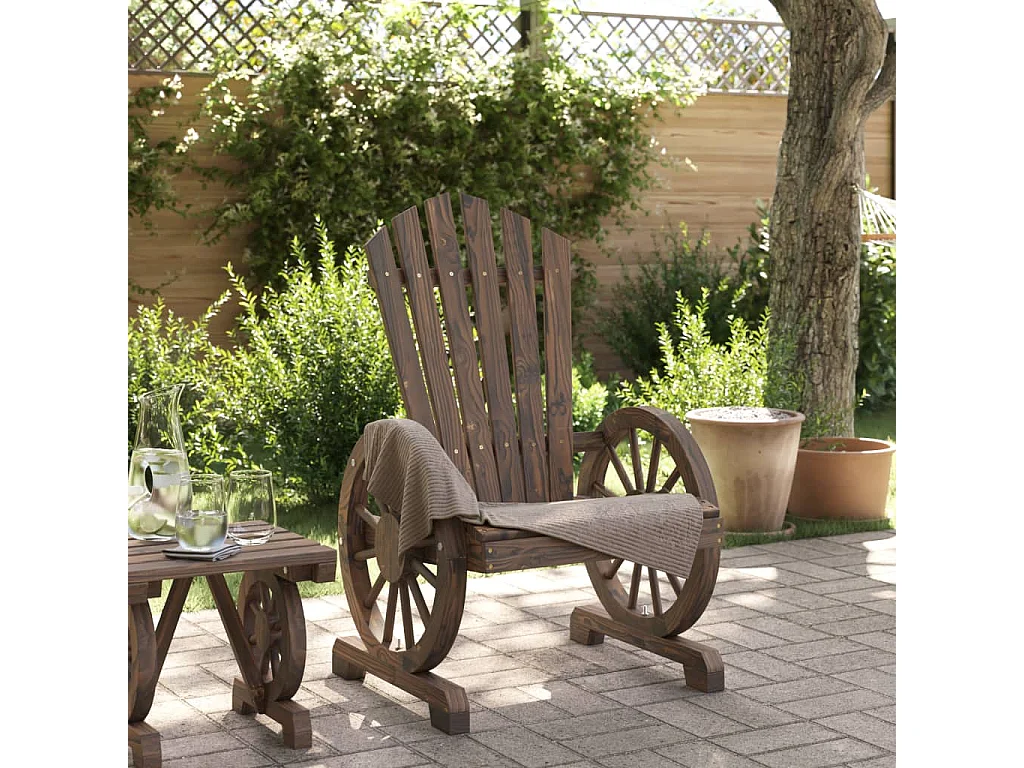 Cadeira Adirondack para jardim madeira de abeto maciça PT824059