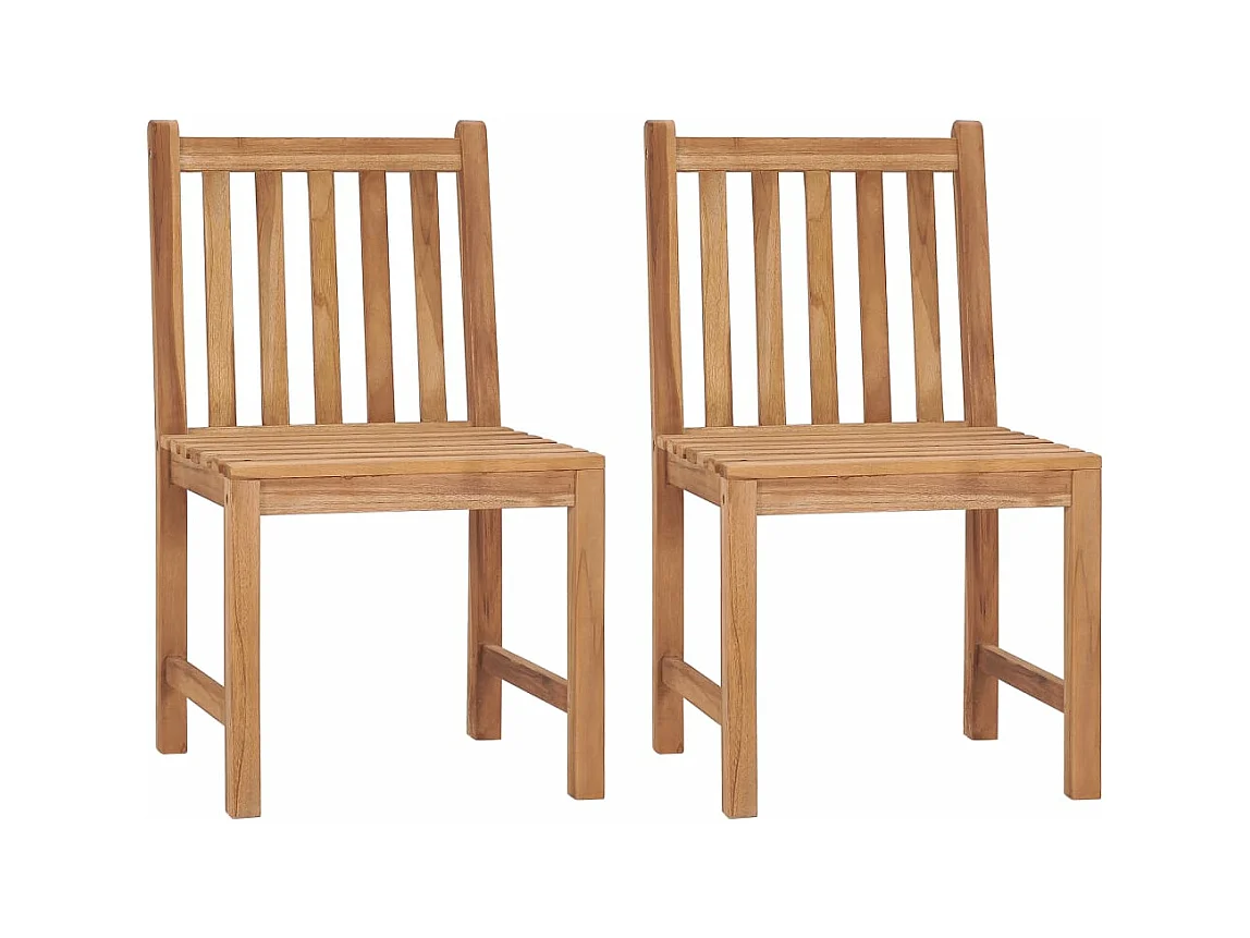 Lot de 2 Chaises de jardin avec coussins Bois de teck massif FR97953
