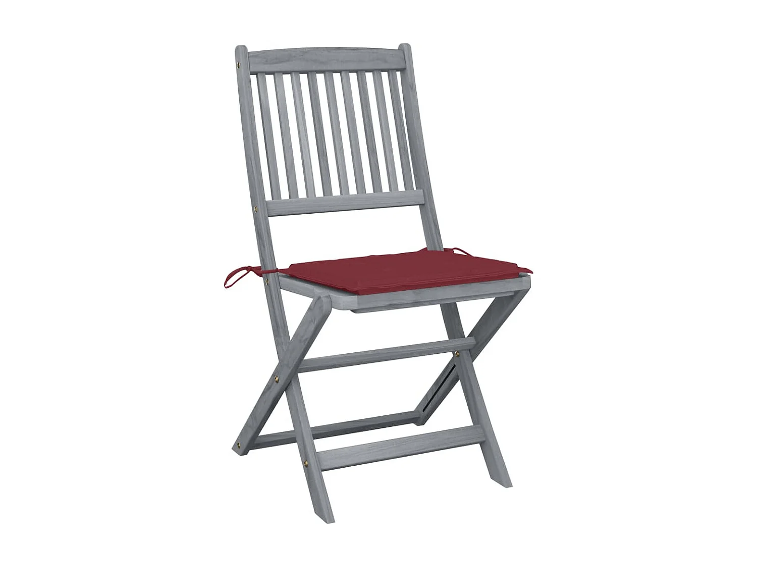 Lot de 4 Chaises pliables de jardin avec coussins Bois d'acacia FR83228