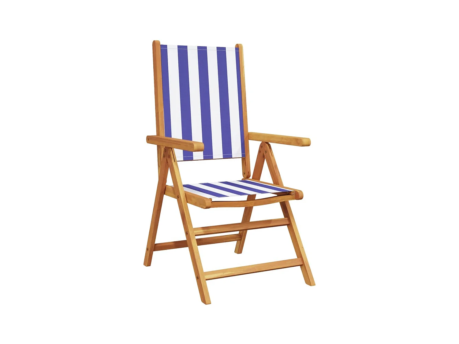 Lot de 4 Chaises inclinables de jardin tissu et bois massif FR13499