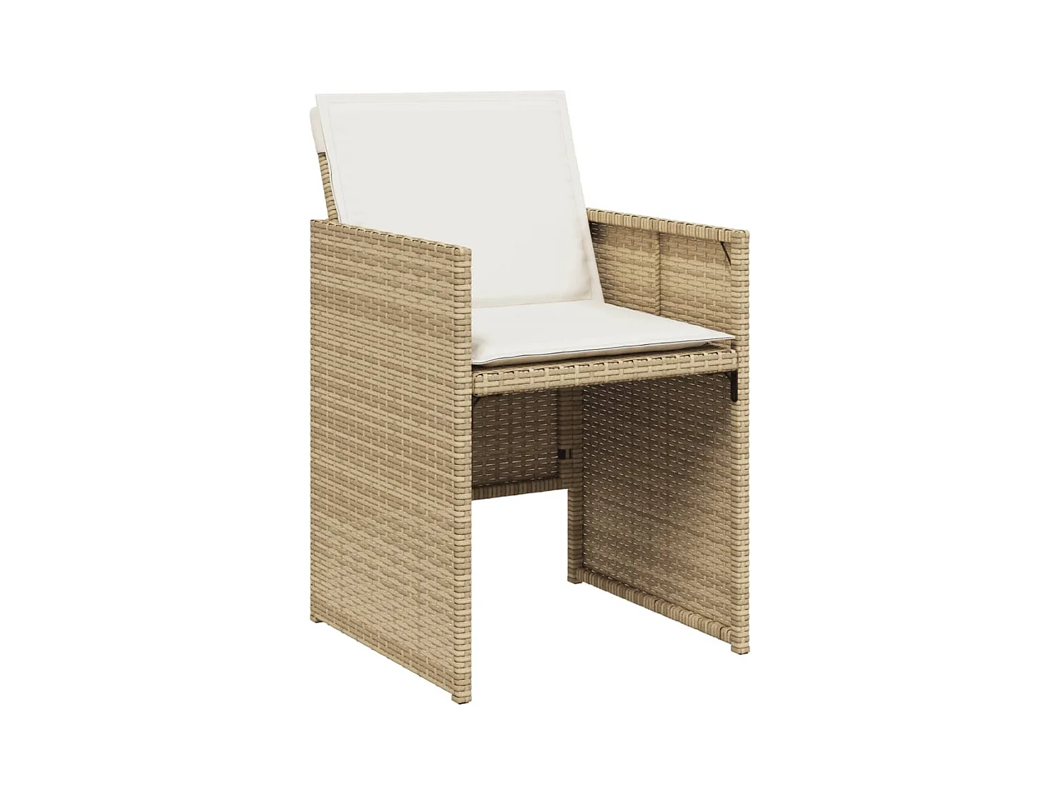 Lot de 4 Chaises de jardin avec coussins beige résine tressée FR30734