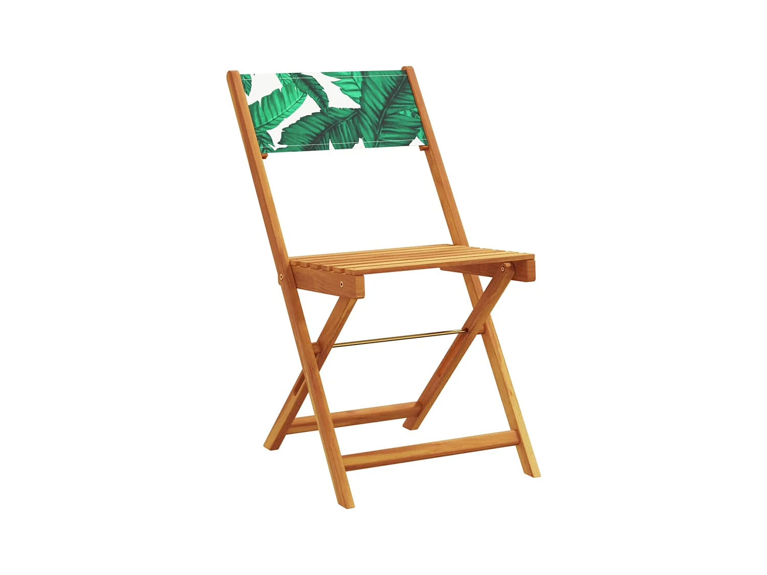 Lot de 4 Chaises de jardin pliantes vert tissu et bois massif FR61681