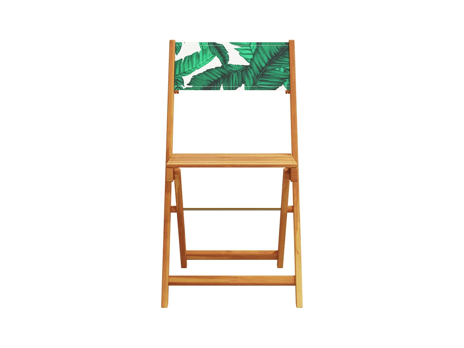 Lot de 4 Chaises de jardin pliantes vert tissu et bois massif FR61681