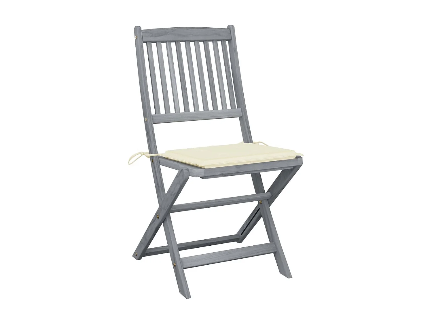 Lot de 4 Chaises pliables de jardin avec coussins Bois d'acacia FR92698