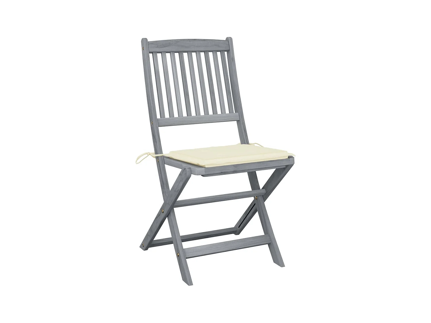 Lot de 4 Chaises pliables de jardin avec coussins Bois d'acacia FR92698