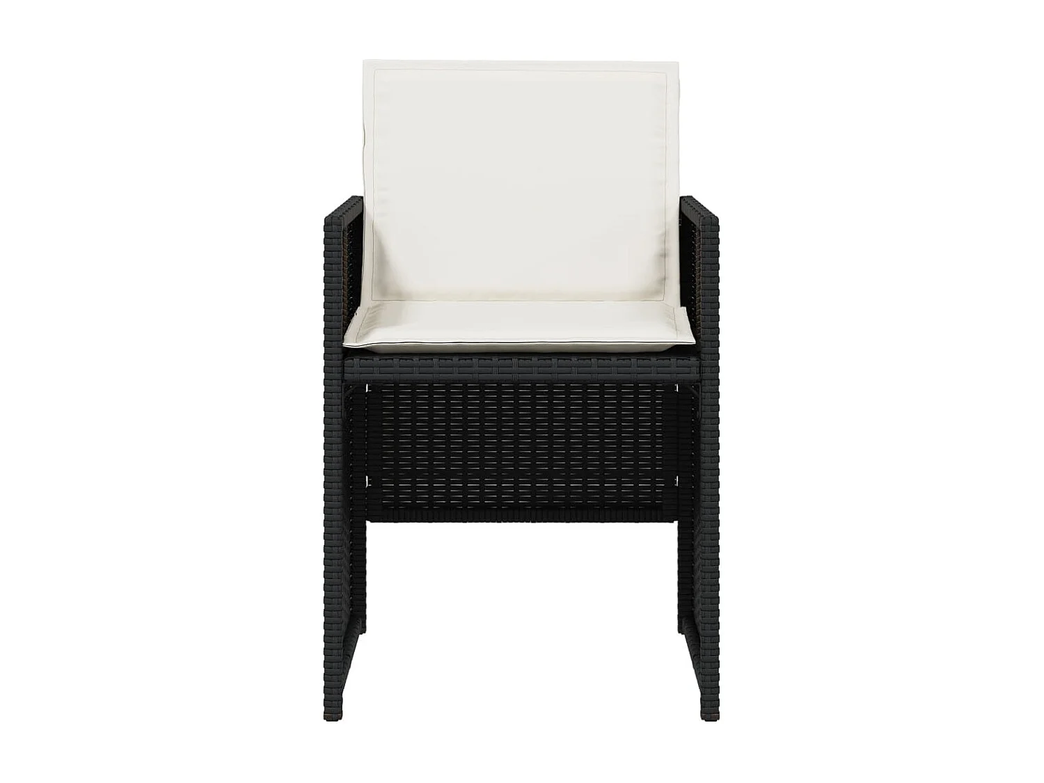 Lot de 4 Chaises de jardin avec coussins noir résine tressée FR80725