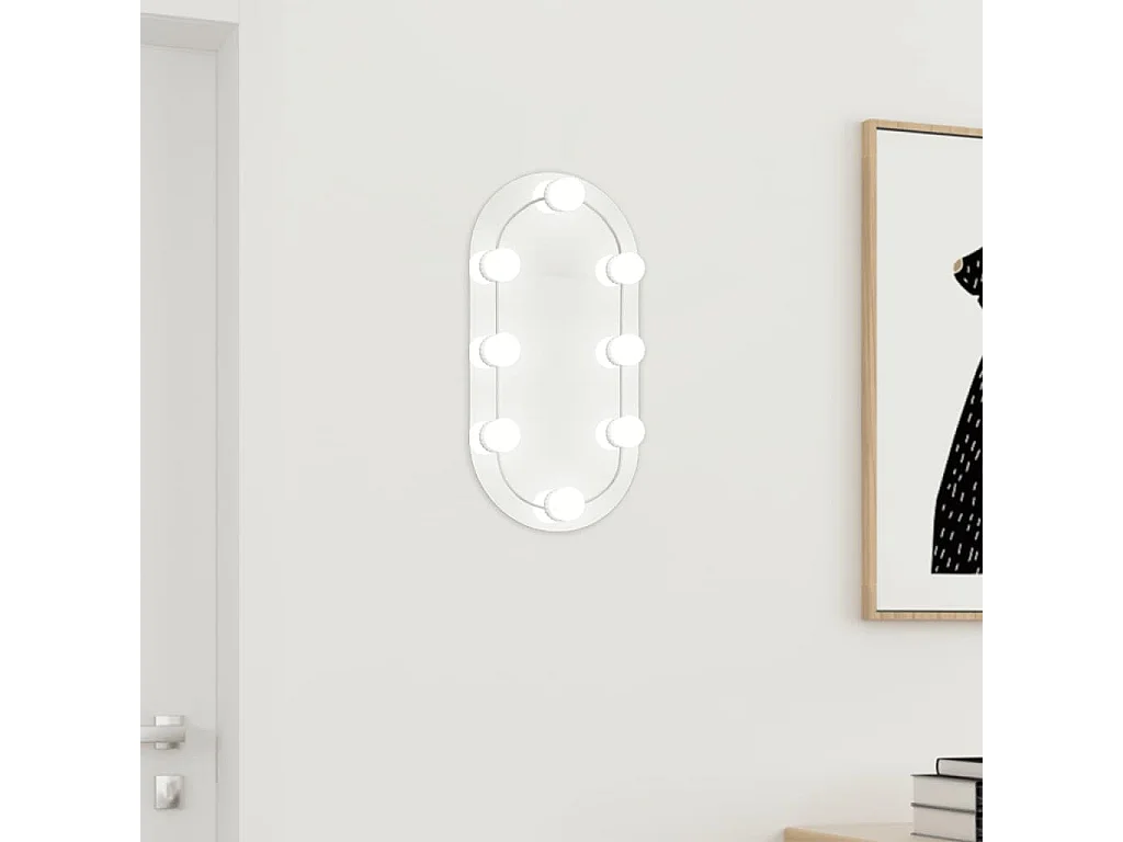 Miroir avec éclairage LED 40x20 cm Verre Ovale FR47940