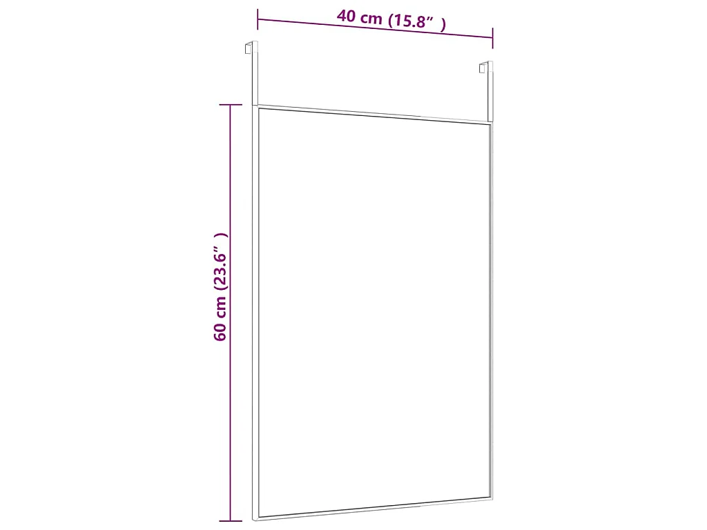 Miroir de porte Doré 40x60 cm Verre et aluminium FR74648