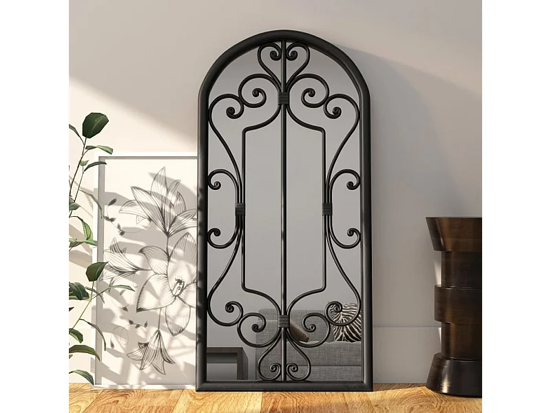 Miroir Noir 100x45 cm Fer pour utilisation à l'intérieur FR99532