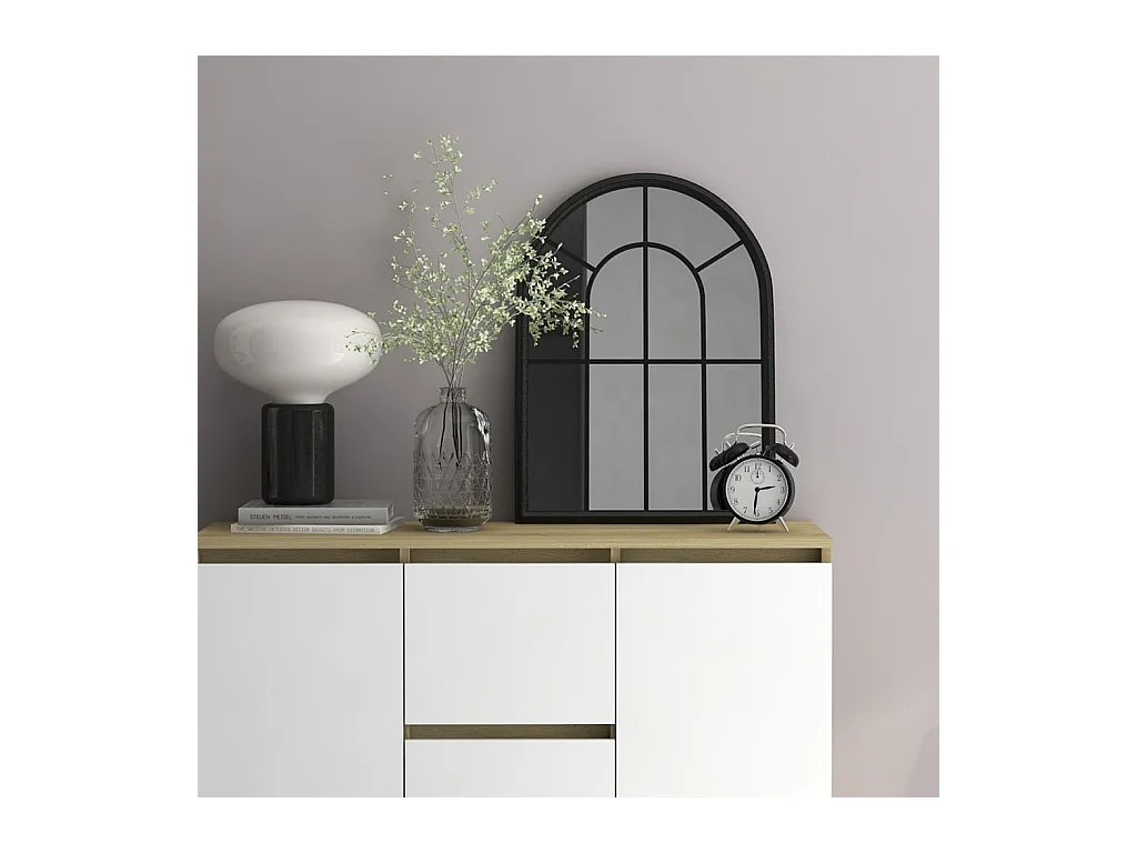 Miroir Noir 60x45 cm Fer pour utilisation à l'intérieur FR83453