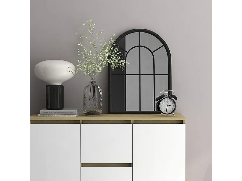 Miroir Noir 60x45 cm Fer pour utilisation à l'intérieur FR83453