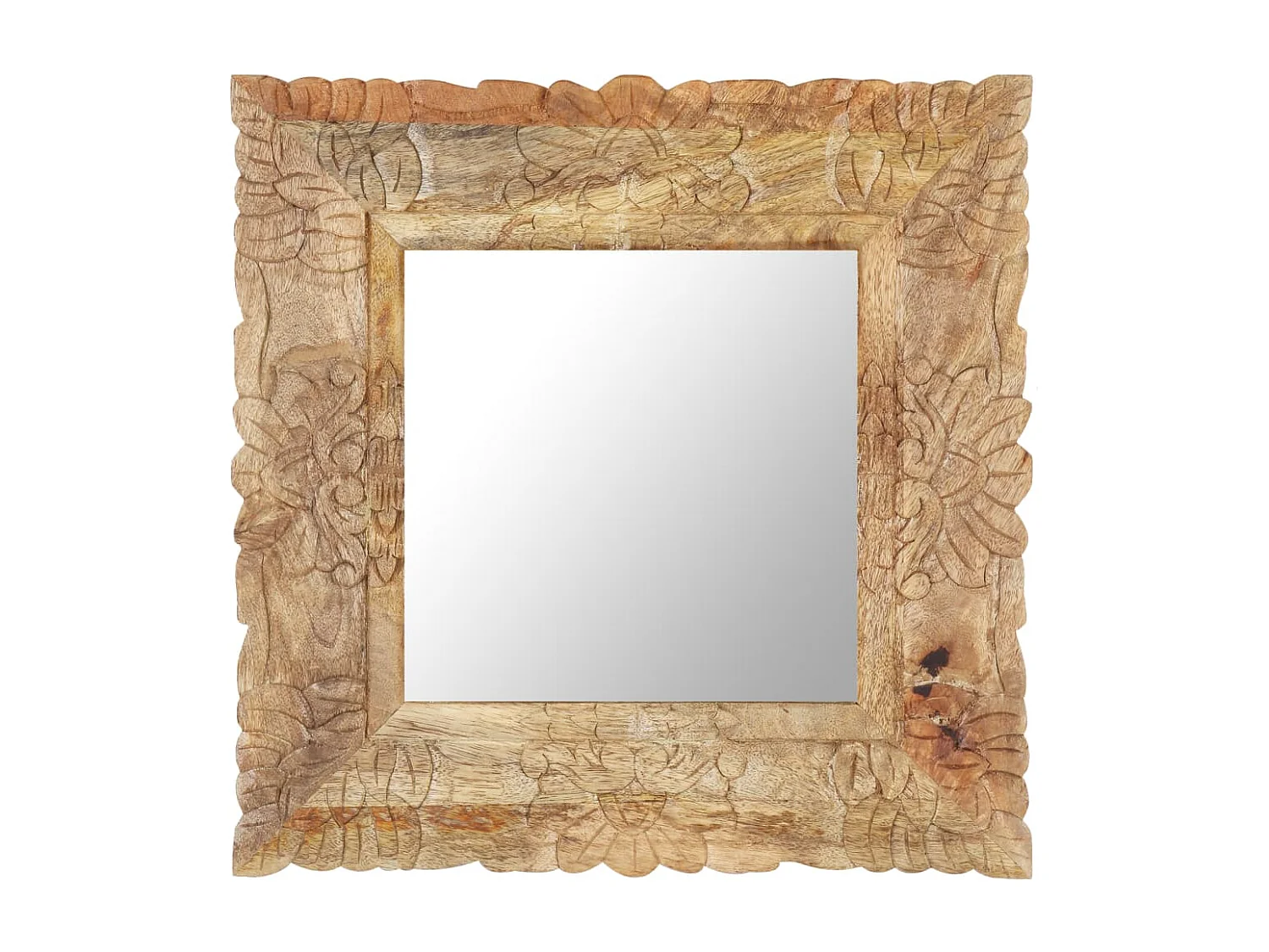 Miroir 50x50 cm Bois de manguier massif FR83398