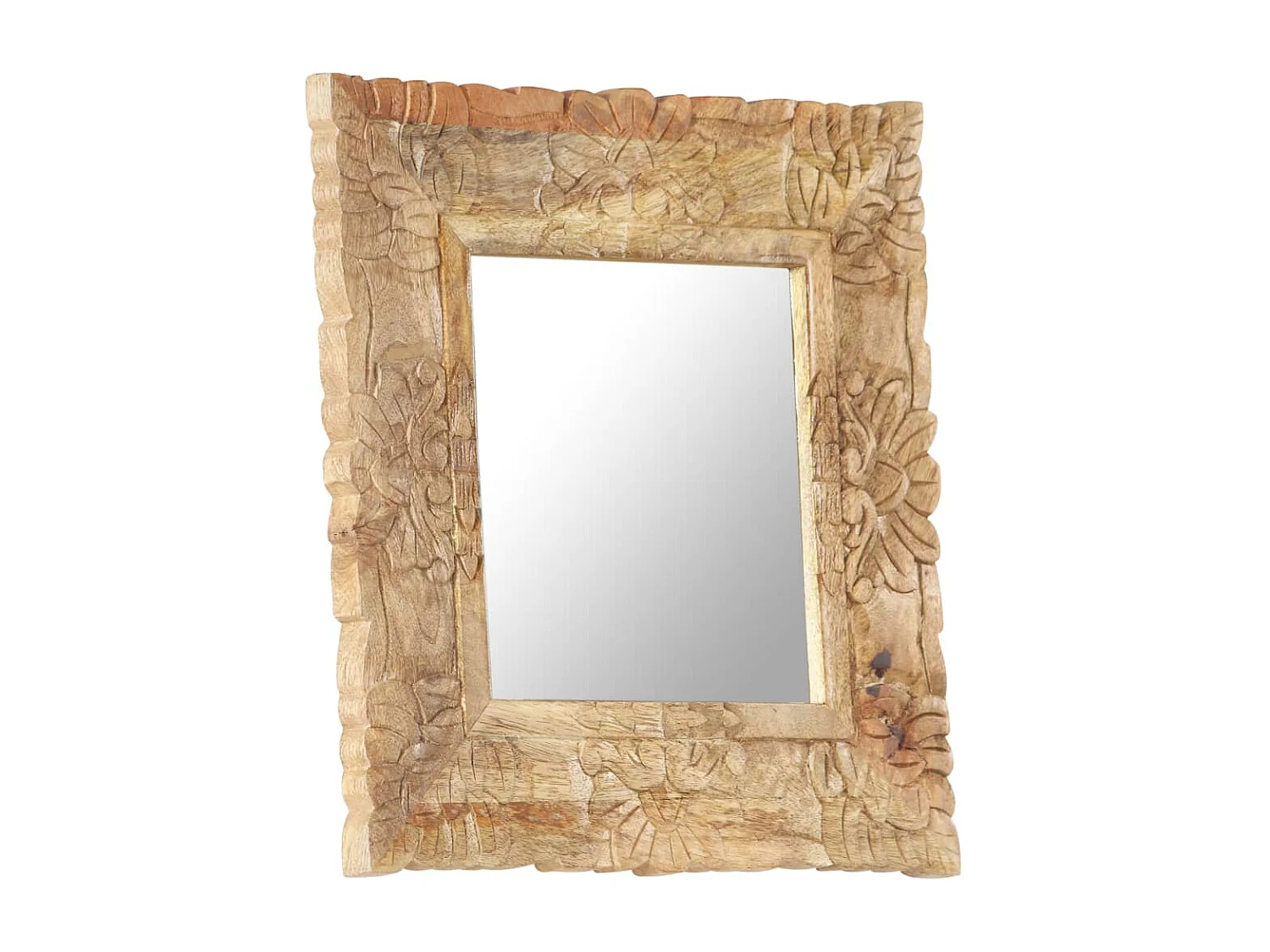 Miroir 50x50 cm Bois de manguier massif FR83398