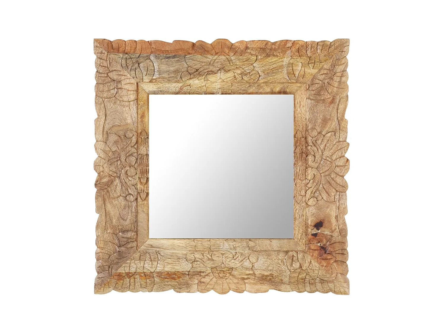 Miroir 50x50 cm Bois de manguier massif FR83398