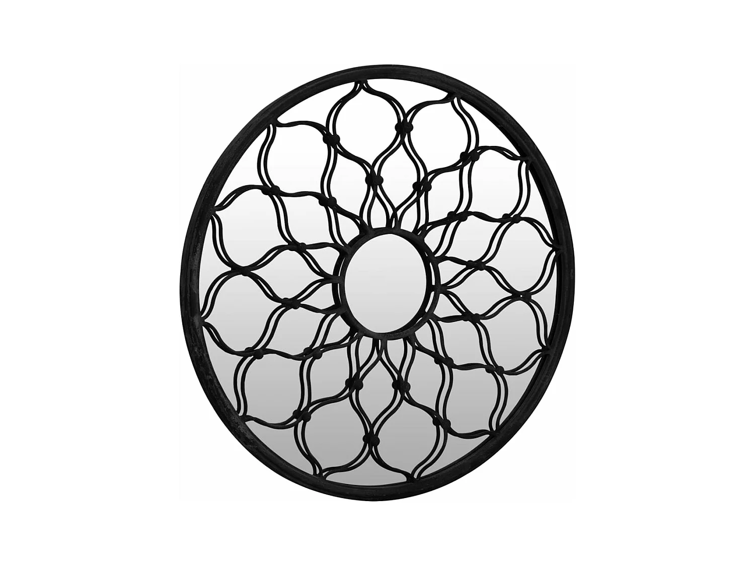 Miroir Noir 40x3 cm Fer pour utilisation à l'intérieur FR74012