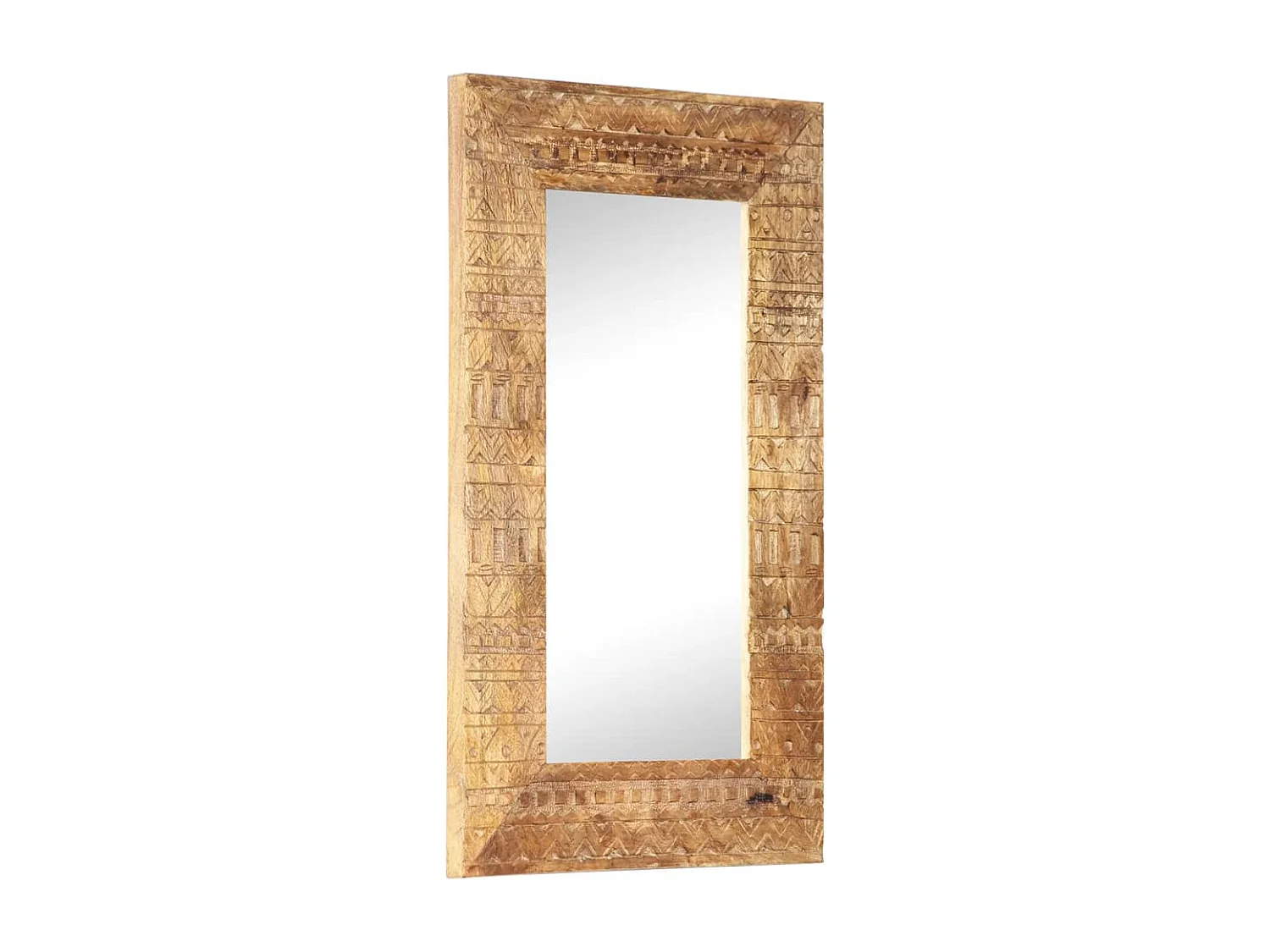 Miroir sculpté à la main 80x50x2,5 cm bois de manguier solide FR35752