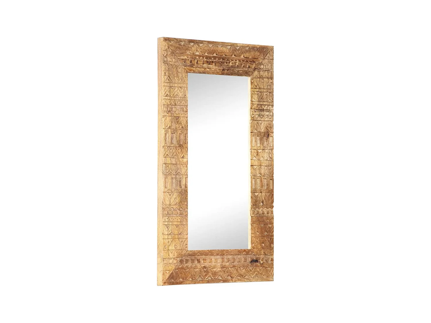 Miroir sculpté à la main 80x50x2,5 cm bois de manguier solide FR35752