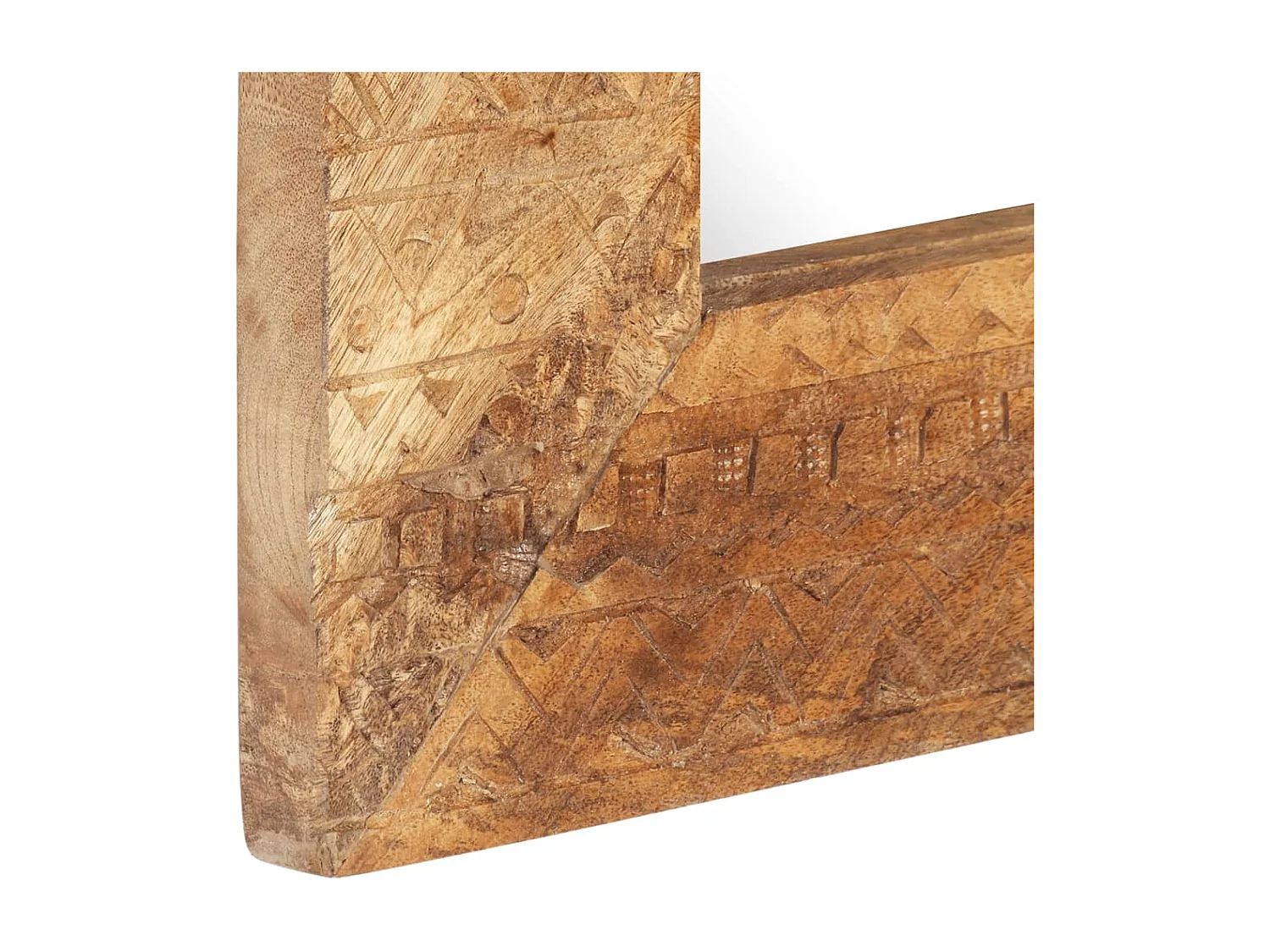 Miroir sculpté à la main 80x50x2,5 cm bois de manguier solide FR35752